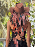 Brown Feather Hat
