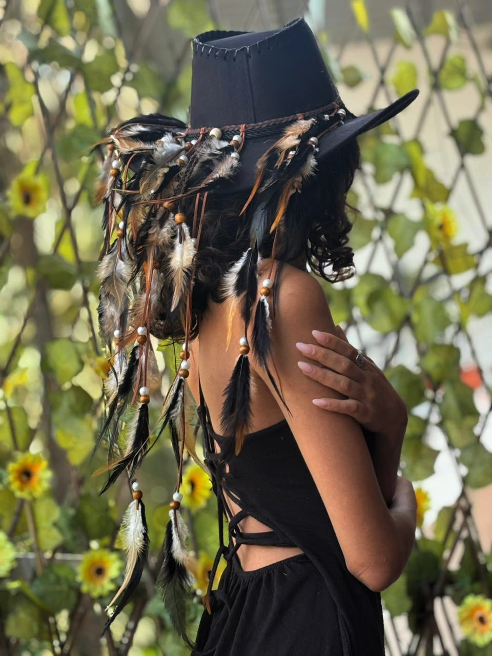 Black Feather Hat