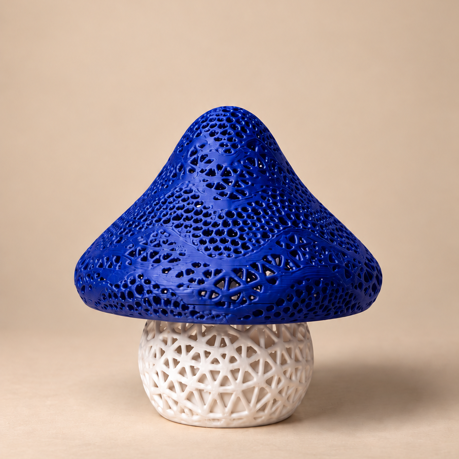 Blue Mushroom Lamp