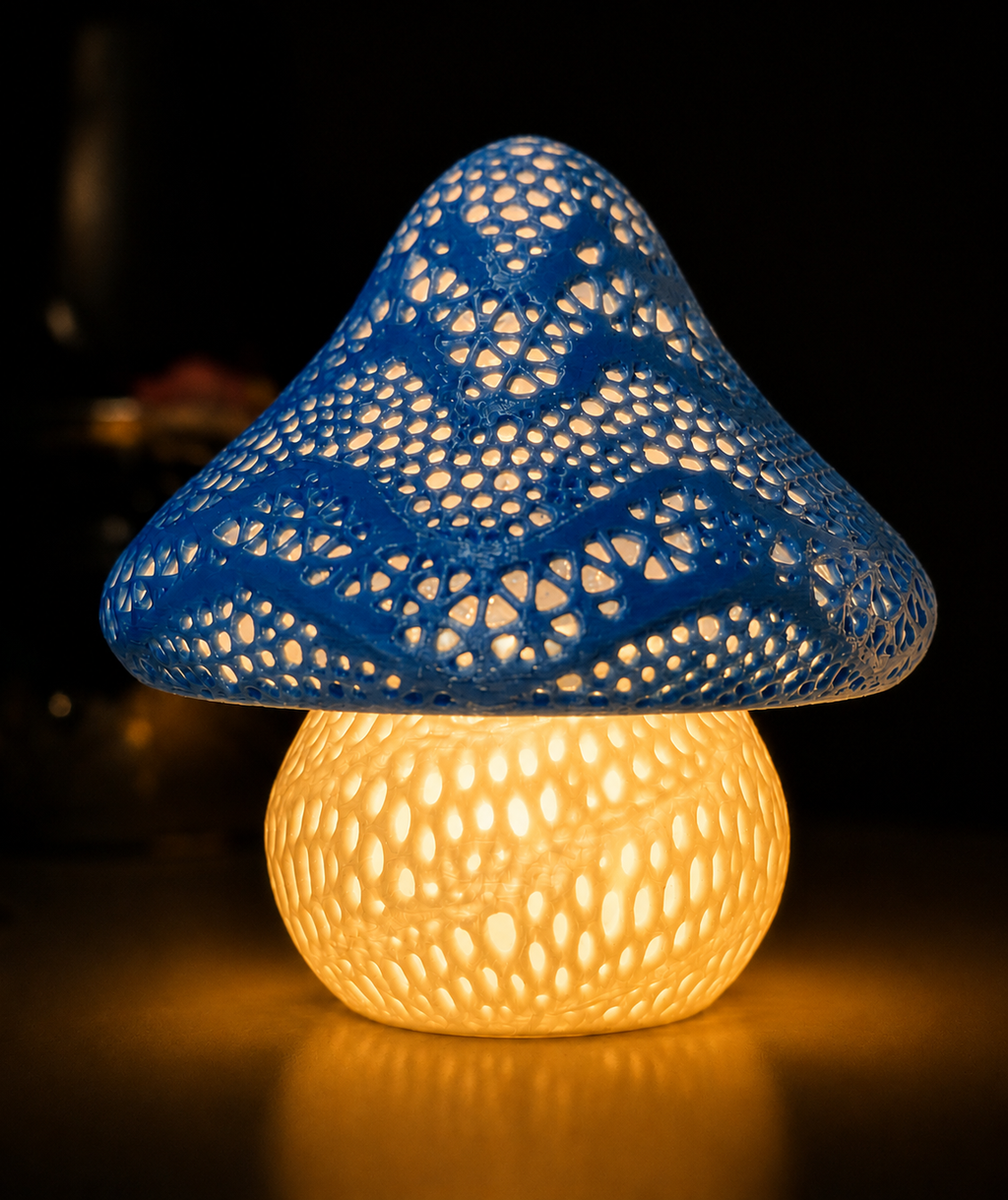 Blue Mushroom Lamp