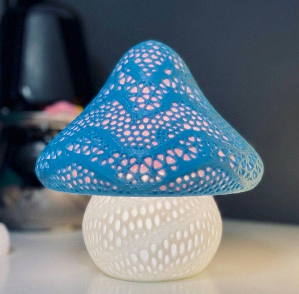 Blue Mushroom Lamp