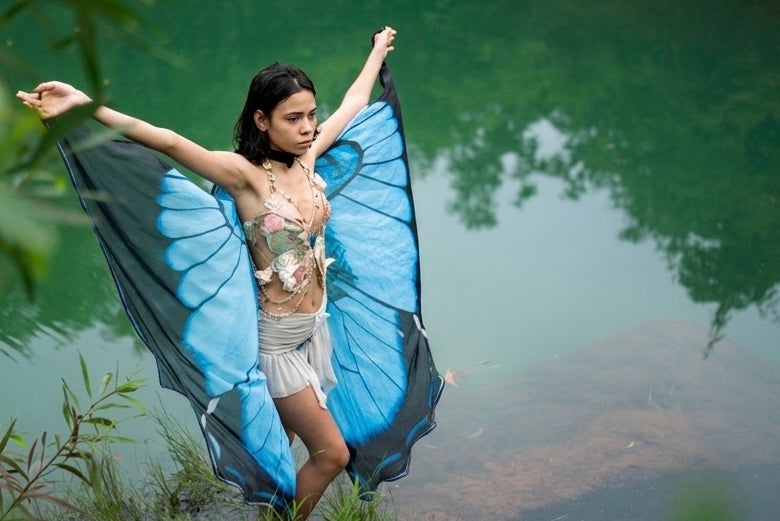 Blue Butterfly Silk Wings