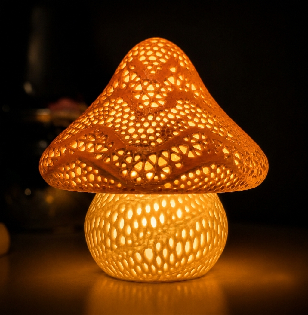 Orange Mushroom Lamp